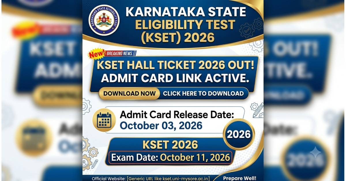 Karnataka SET Hall Ticket 2026 Out download KSET Admit Card